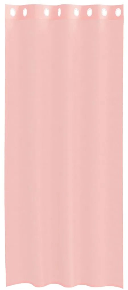vidaXL Κουρτίνες Voile με ροδέλες 2 τεμάχια Ροζ 140x245 εκ.
