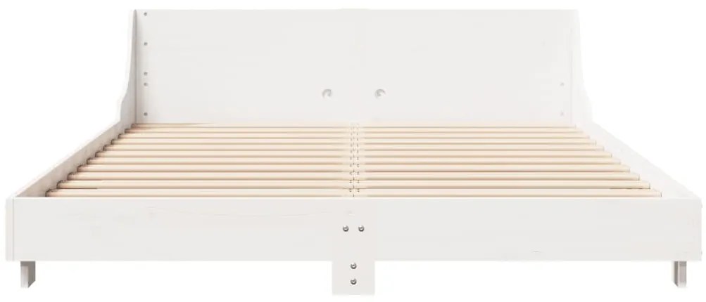 vidaXL Σκελετός Κρεβ. Χωρίς Στρώμα Λευκό 140x190 εκ Μασίφ Πεύκο