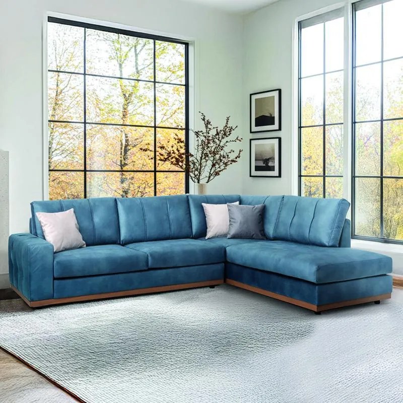 Γωνιακός Καναπές Mexico Fylliana Δεξιά Γωνία Γαλάζιο 280x220x87 εκ. 280x220x87 εκ.