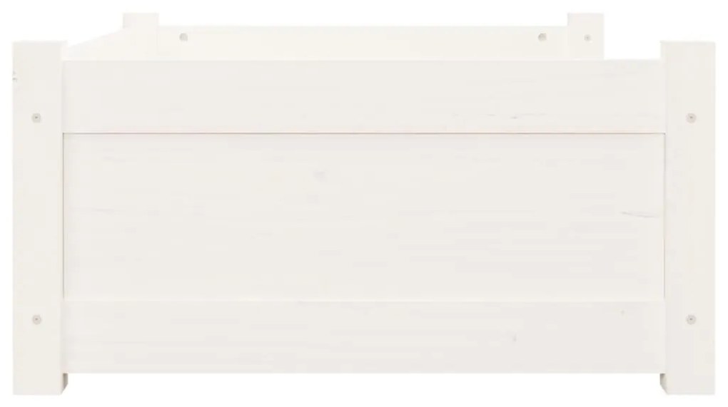 Κρεβάτι Σκύλου άσπρο 75,5x55,5x28 εκ. από Μασίφ Ξύλο Πεύκου - Λευκό