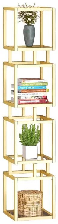 Ραφιέρα μεταλλική επιδαπέδια Kubo χρυσό 30x30x150 εκ. 30x30x150 εκ.