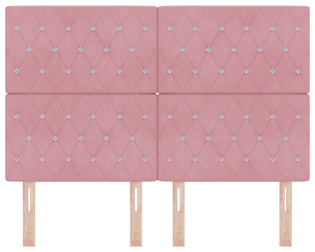 vidaXL Κεφαλάρι Ροζ 140 cm με Κρυστάλλινο Κουμπί Tufted