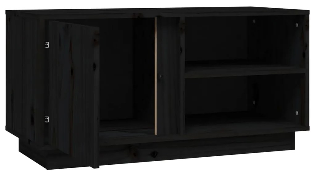 vidaXL Έπιπλο Τηλεόρασης Μαύρο 80x35x40,5 εκ. από Μασίφ Ξύλο Πεύκου