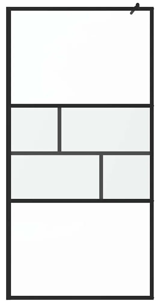 vidaXL Τοίχος Ντους Walk-in Μαύρο 80 x 195 x 0.5 εκ.