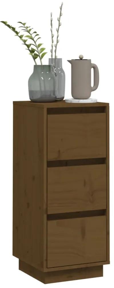 Συρταριέρα Καφέ Μελί 32 x 34 x 75 εκ. από Μασίφ Ξύλο Πεύκου - Καφέ
