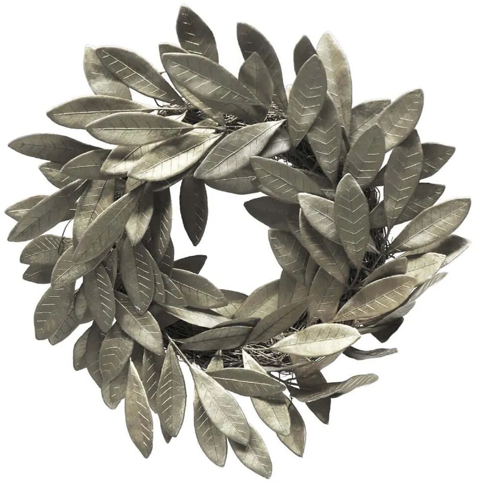 Τεχνητό Στεφάνι Φίκος 8931-7 Φ40cm Silver Supergreens Πολυέστερ