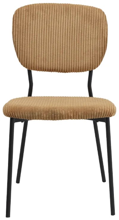 Καρέκλα τραπεζαρίας Kevin Megapap μουσταρδί ύφασμα - μεταλλικό μαύρο πόδι 48x51x87εκ.