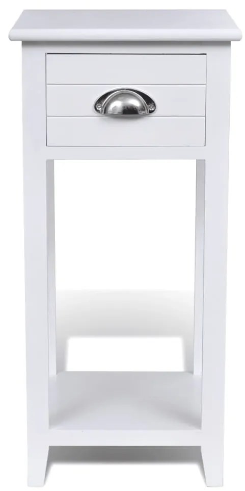 vidaXL Κομοδίνο με 1 Συρτάρι Λευκό