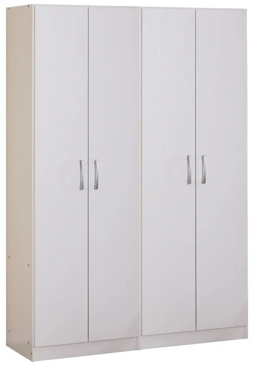 Intrahome Ντουλάπα ρούχων τετράφυλλη Jonar I Intrahome χρώμα λευκό 120x42x180εκ | SKU: INTRAPA-350111174