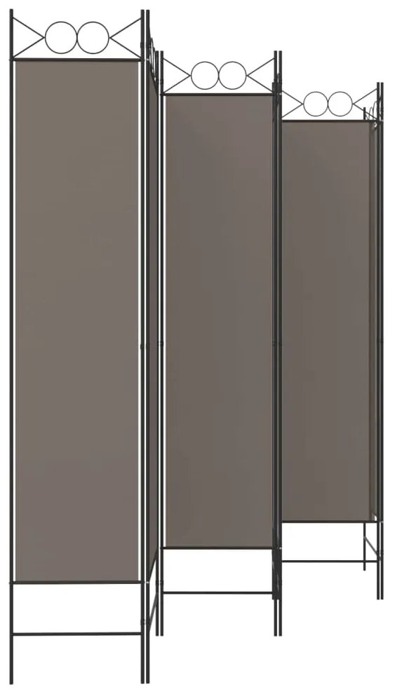 vidaXL Διαχωριστικό Δωματίου με 6 Πάνελ Ανθρακί 240x200 εκ. από Ύφασμα