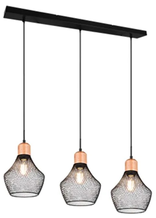 Φωτιστικό Ράγα Κρεμαστή Vintage Industrial RL Lighting Valeria R31283032 Μαύρο Ματ