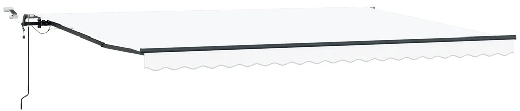 vidaXL Αυτόματη Ανασυρόμενη Τέντα με LED Λευκή 500x300 εκ.