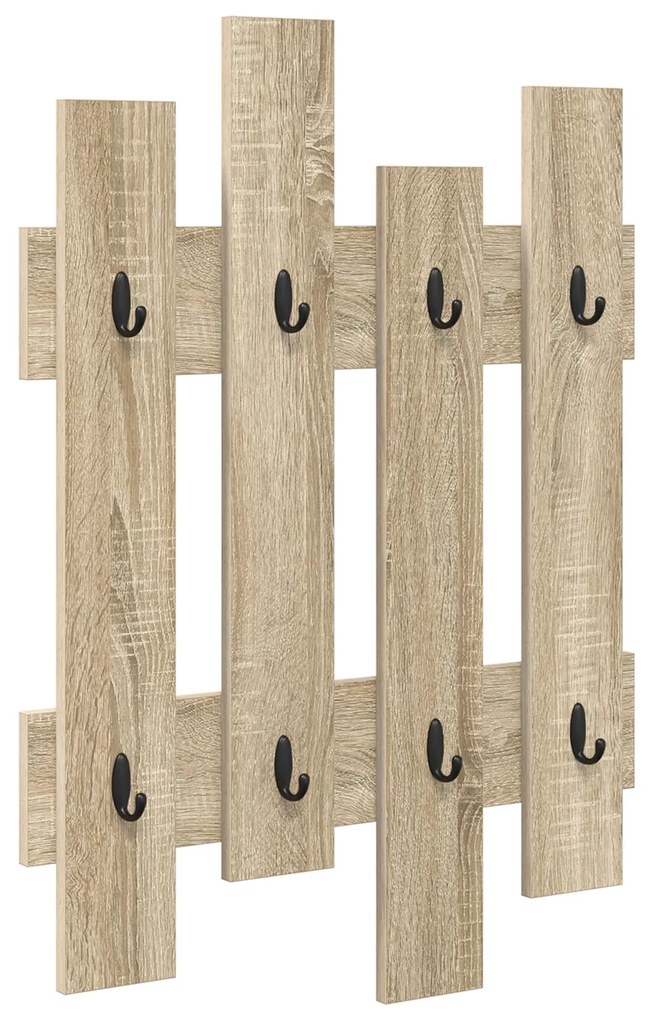 vidaXL Τοίχου Κρεμάστρα Sonoma Oak 60 x 3 x 82 εκ Επεξεργασμένο ξύλο