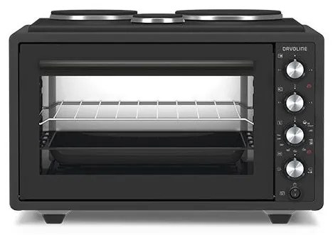 Davoline URBAN CHEF 3703 BL Ηλεκτρικό Φουρνάκι 37lt με 3 Εστίες 2800W Μαύρο