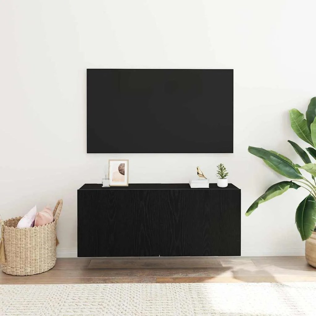vidaXL Ντουλάπι TV Μαύρη Οξυά 100 x 30 x 41 εκ. Επεξεργασμένο ξύλο