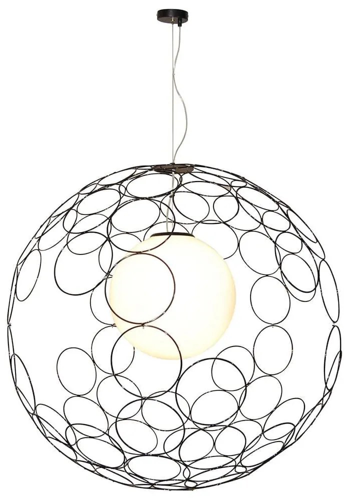 Φωτιστικό Οροφής Κρεμαστό HL-3589-L-H 77-4093 Aline Black Φ100 Homelighting Metal