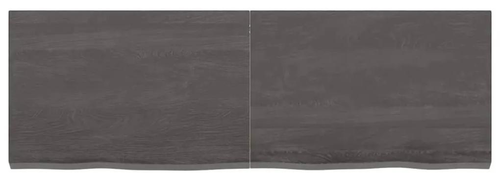 Ράφι Τοίχου Σκούρο Καφέ 120x40x(2-4) εκ. Επεξ. Μασίφ Ξύλο Δρυός - Καφέ