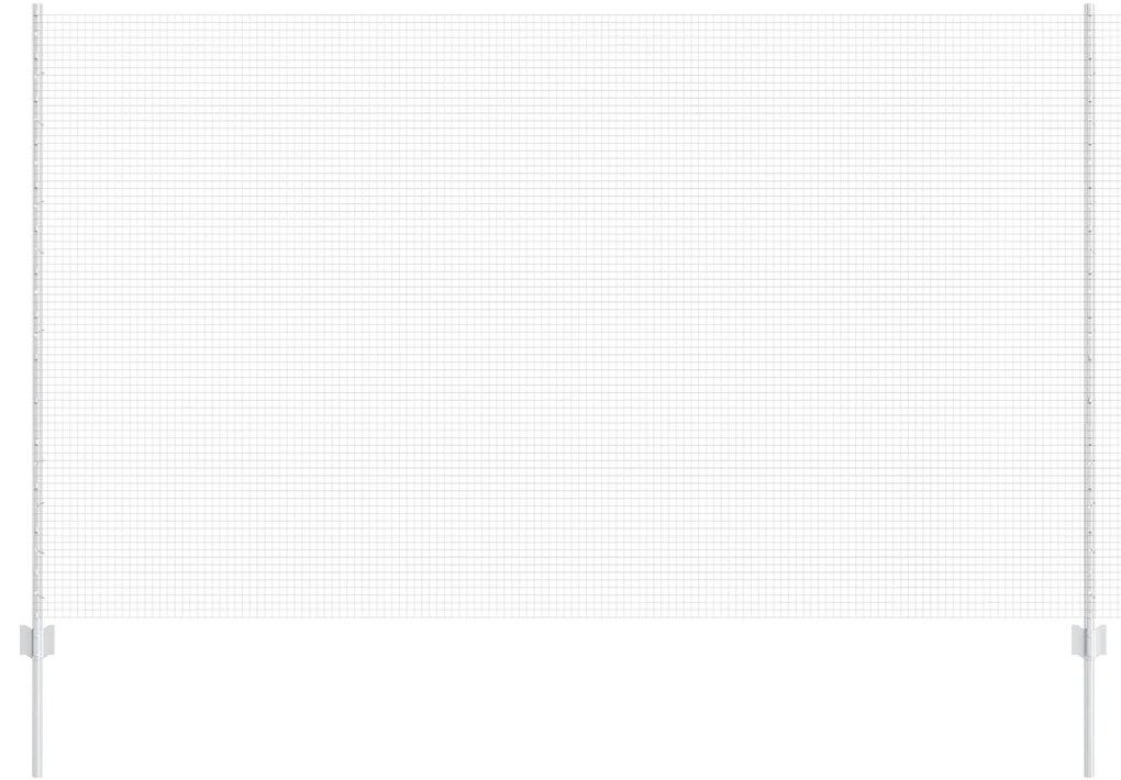 vidaXL Συρματόπλεγμα με 22 Στυλό Ασημί 1,4 x 25 μ Χάλυβας