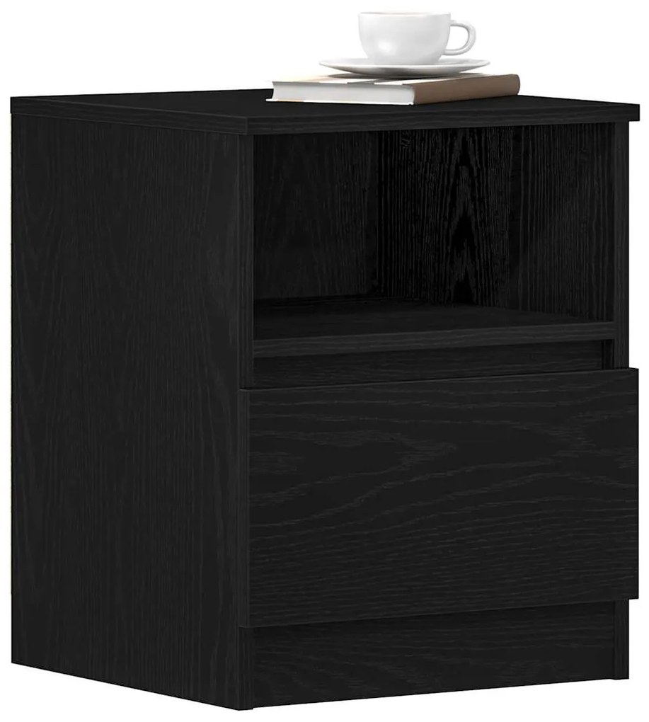 vidaXL Κομοδίνο Μαύρη δρυς 40 x 40 x 50 cm Επεξεργασμένο ξύλο