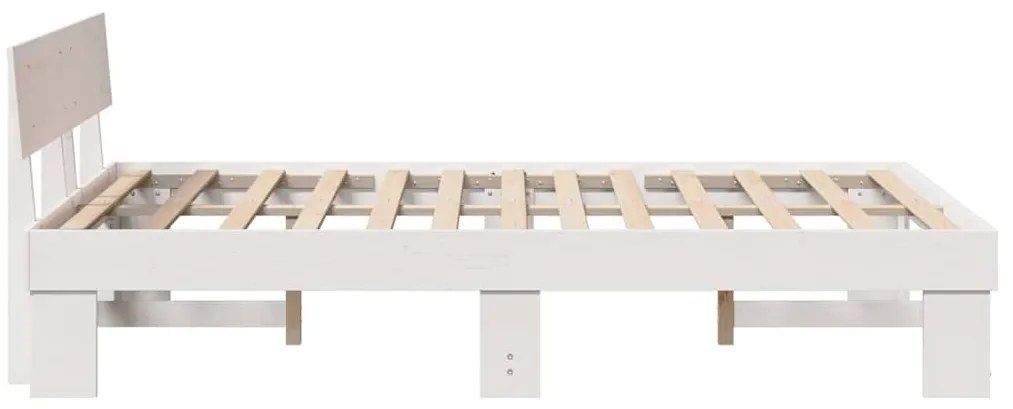 vidaXL Σκελετός Κρεβατιού Λευκό 140 x 190 cm Μασίφ ξύλο πεύκου