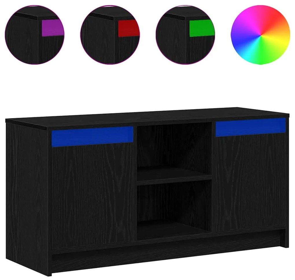 vidaXL Ντουλάπι TV Μαύρο 100 x 34 x 50 εκ Επεξεργασμένο ξύλο