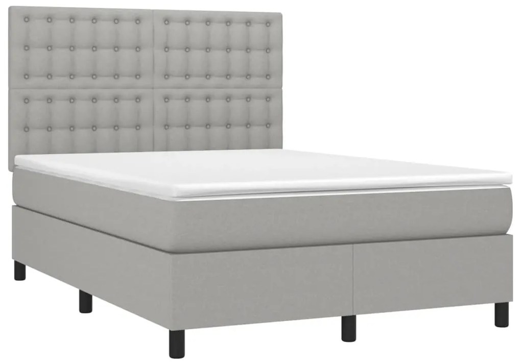 ΚΡΕΒΑΤΙ BOXSPRING ΜΕ ΣΤΡΩΜΑ ΑΝΟΙΧΤΟ ΓΚΡΙ 140X190 ΕΚ. ΥΦΑΣΜΑΤΙΝΟ 3142089