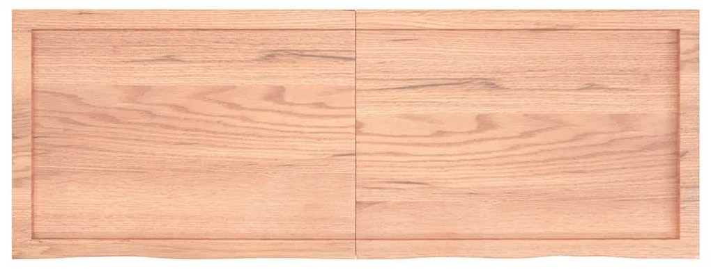 vidaXL Ράφι Τοίχου Ανοιχτό Καφέ 140x50x(2-6)εκ. Επεξ. Μασίφ Ξύλο Δρυός