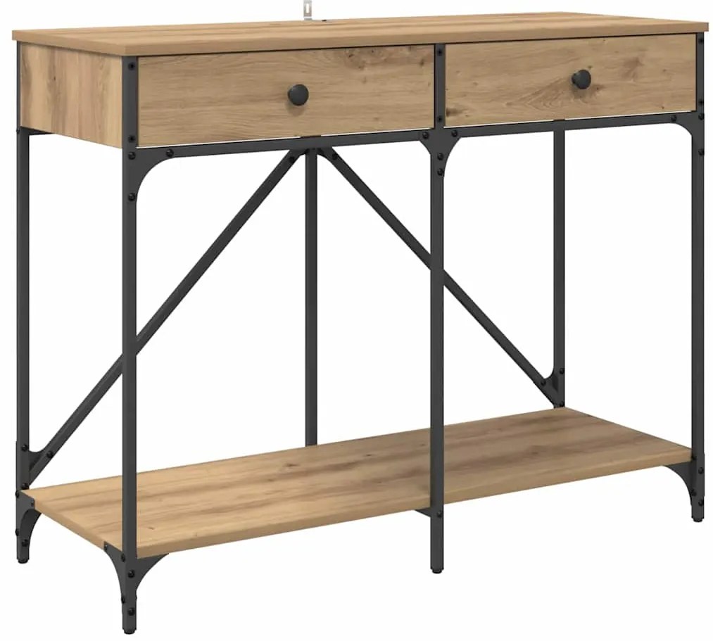 vidaXL Τραπέζι κονσόλας με συρτάρι Artisan Oak 100 x 39 x 78,5 εκ