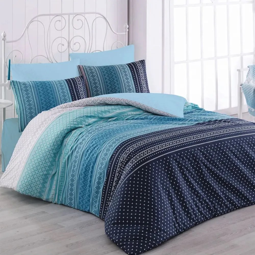 Σεντόνια Dream 7004 (Σετ 4τμχ) Blue Anna Riska Υπέρδιπλo 230x260cm 100% Cotton Percale