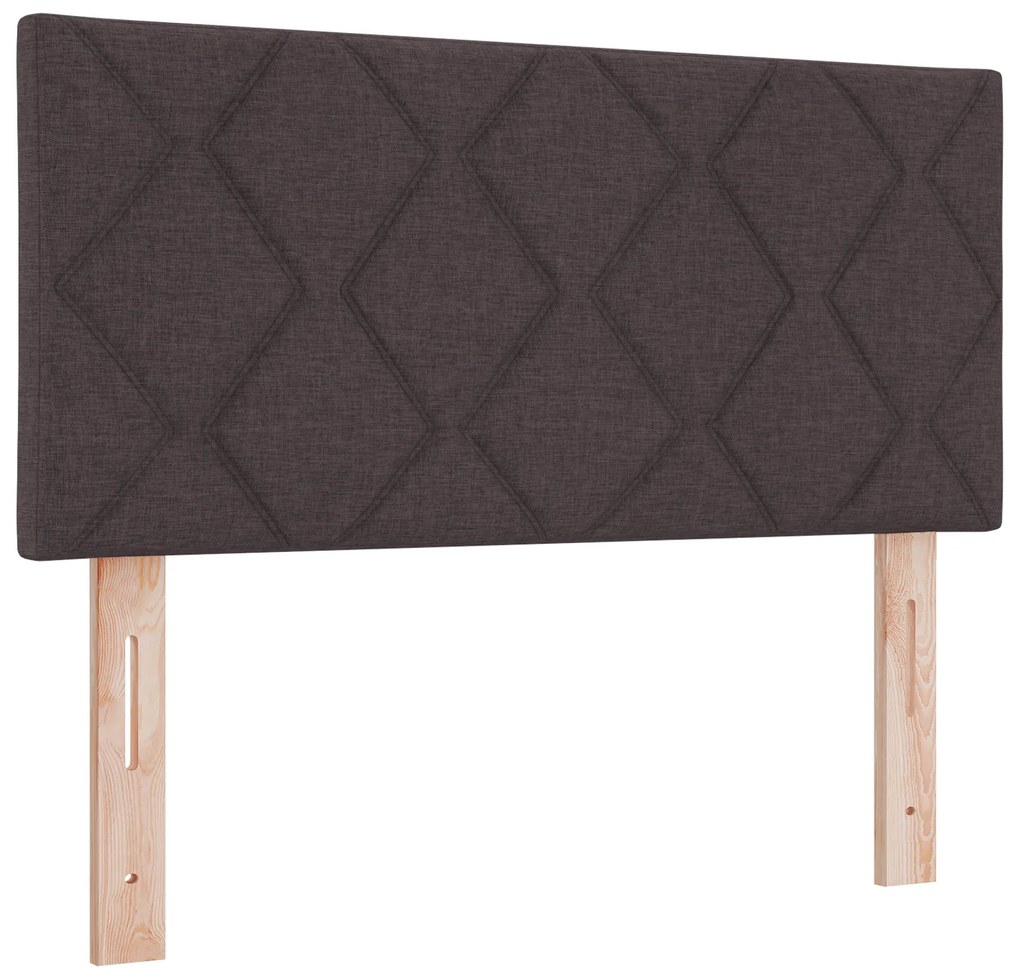 vidaXL Κρεβάτι με Στρώμα Dark Brown 100x200 cm Υφάσματος