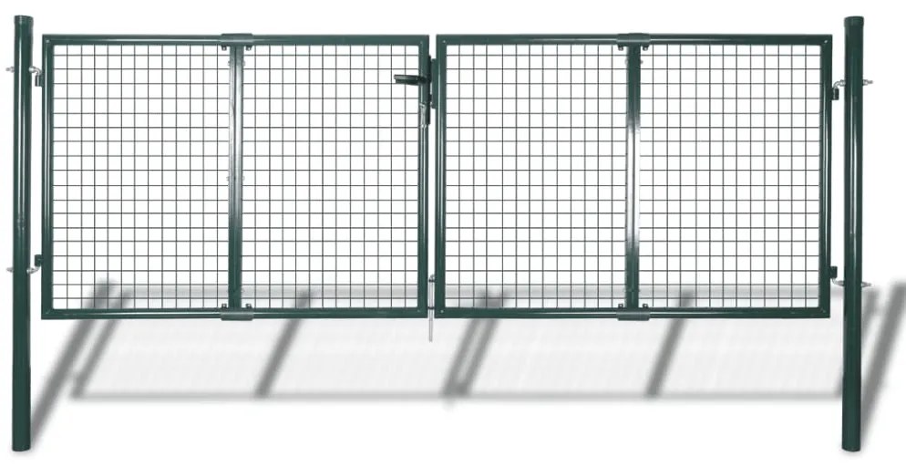 vidaXL Πόρτα Περίφραξης Πράσινη 306 x 125 εκ. από Ατσάλι