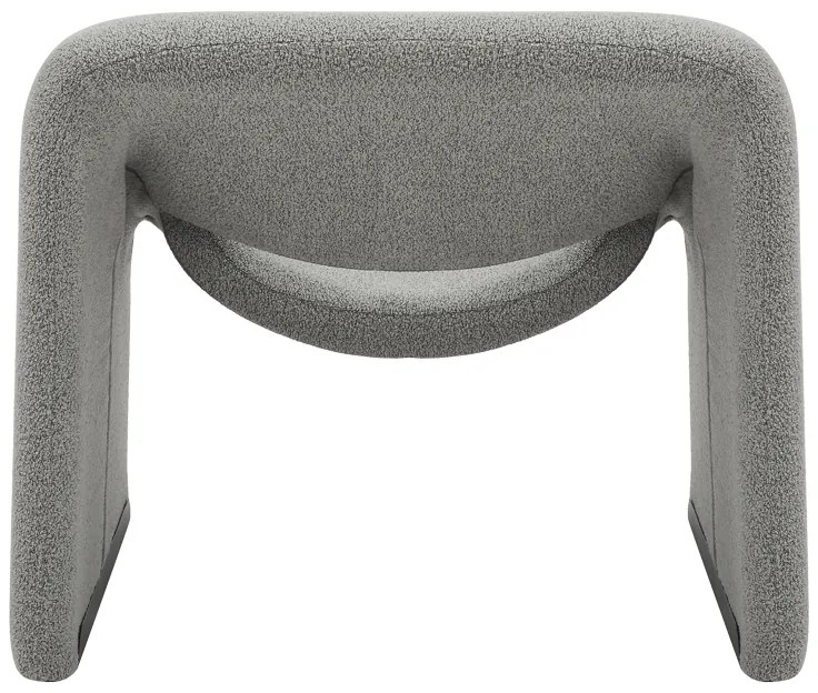 Πολυθρόνα Clous pakoworld μπουκλέ ύφασμα σε ανοιχτή γκρι απόχρωση 86x77x73.5εκ