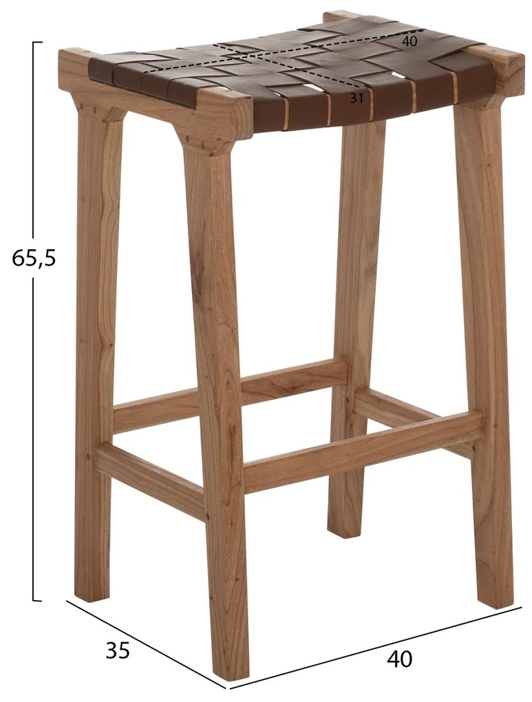 ΣΚΑΜΠΟ ΜΠΑΡ ΜΑΣΙΦ ΞΥΛΟ ΤEAK ΦΥΣΙΚΟ HM9382.01 40X35X65YΕΚ. (1 Τεμμάχια)