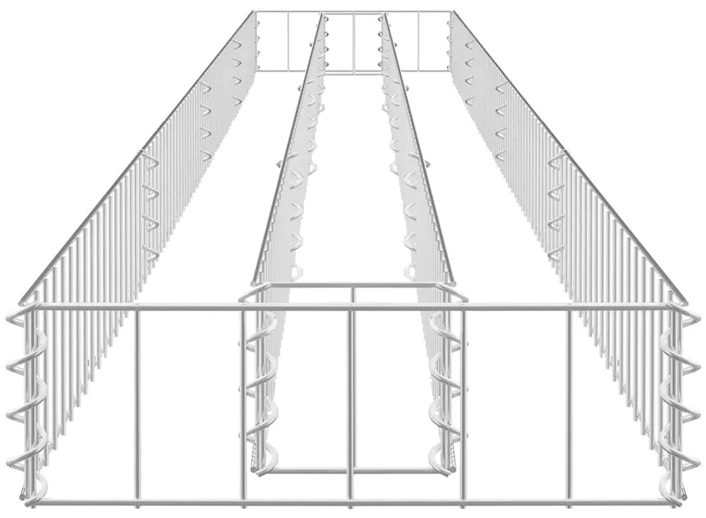 vidaXL Συρματοκιβώτιο-Γλάστρα Υπερυψωμένη 360x30x10 εκ. Γαλβ. Χάλυβας