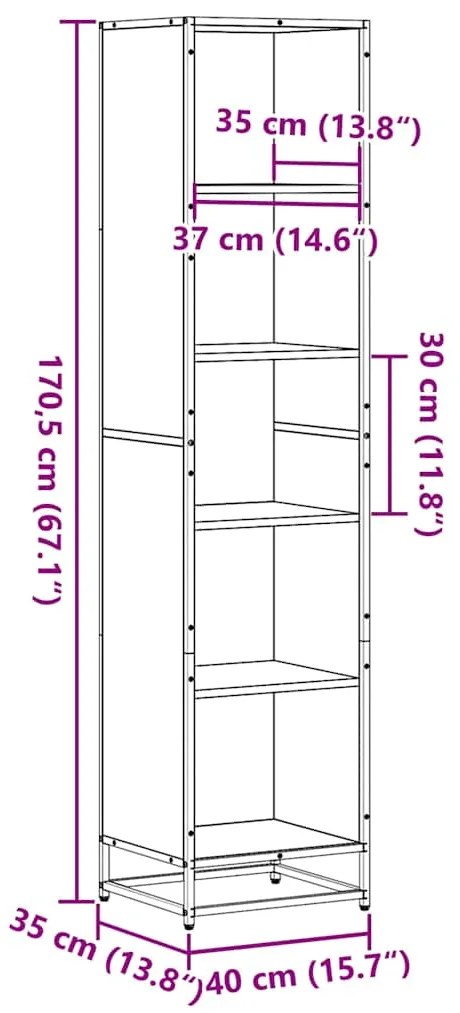 ΒΙΒΛΙΟΘΗΚΗ ΜΑΥΡΗ 40X35X170,5 ΕΚ. ΑΠΟ ΜΟΡΙΟΣΑΝΙΔΑ 849139