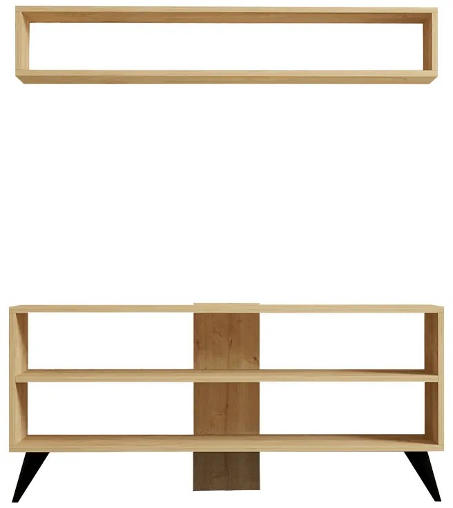 Σύνθετο σαλονιού Prestige pakoworld σε oak απόχρωση 120x29,6x50εκ - 120-000536