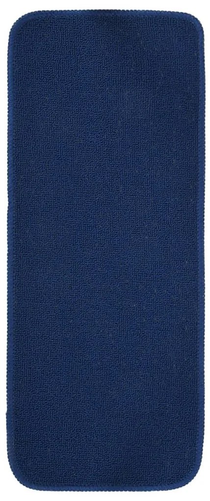 vidaXL Πατάκια Σκάλας Αντιολισθ. Ορθογώνια 15 τεμ. Ναυτ.Μπλε 60x25 εκ.