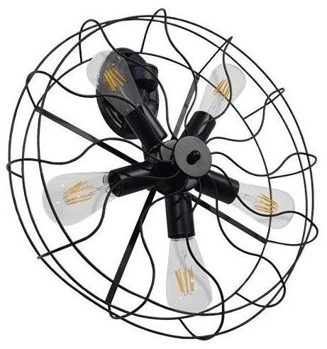 Απλίκα Φωτιστικό Τοίχου Μαύρο Φ46 GloboStar FAN 01163 01163 Μαύρο