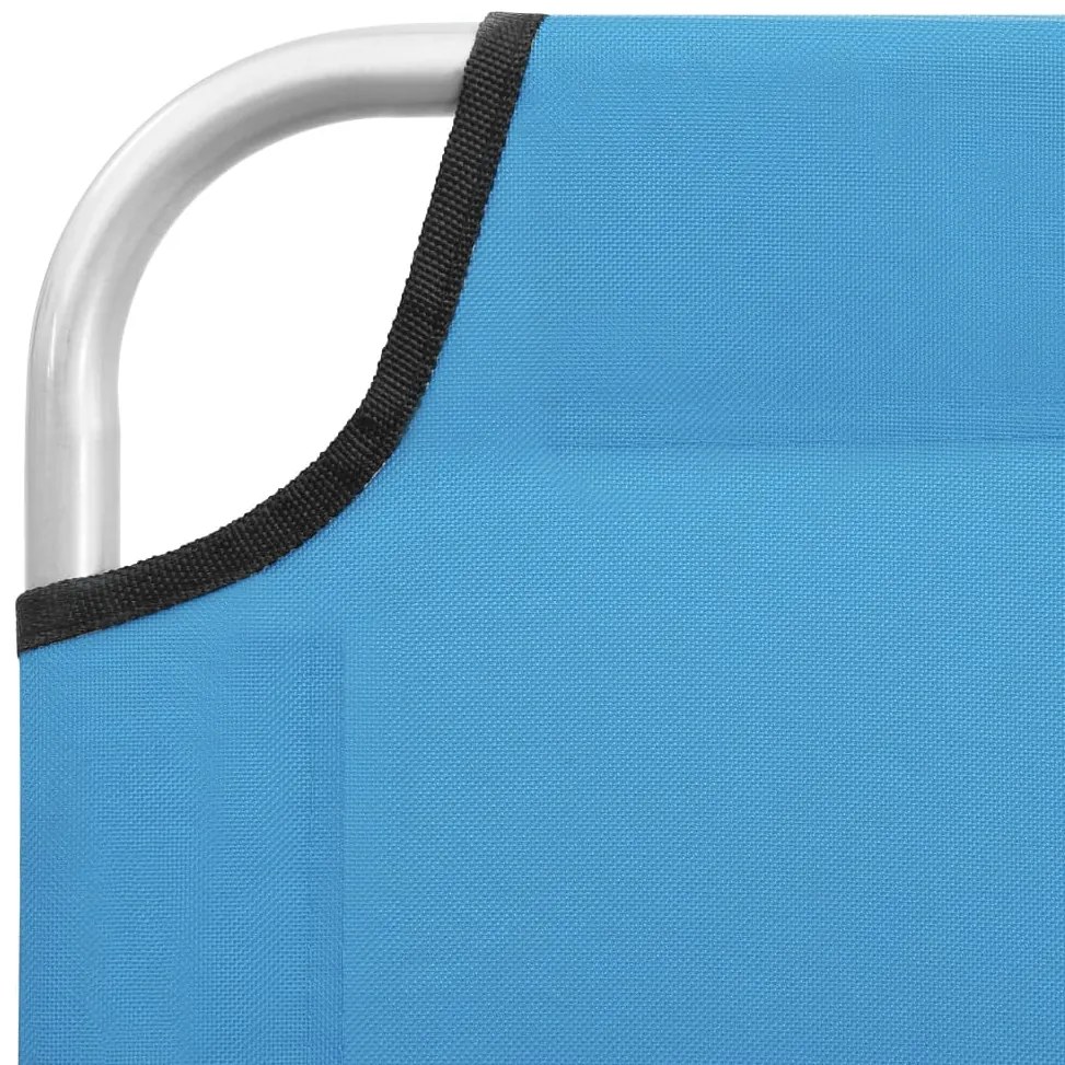 vidaXL Ξαπλώστρα Πτυσσόμενη Τιρκουάζ Μπλε από Ατσάλι / Ύφασμα