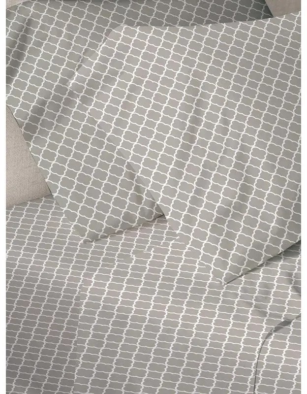 Σετ Σεντόνια Menta Εμπριμέ 530 Grey Διπλό (200x250)