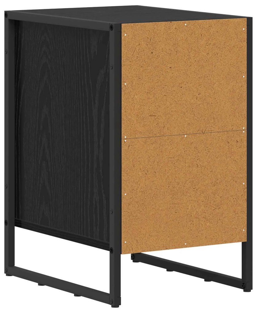 vidaXL Κομοδίνο Μαύρη Οξυά 39.5 x 30 x 50 εκ Επεξεργασμένο ξύλο