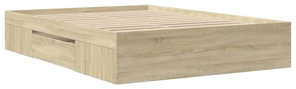 vidaXL Πλαίσιο Κρεβατιού Χωρ. Στρώμα Sonoma Δρυς 140x190εκ. Επ. Ξύλο