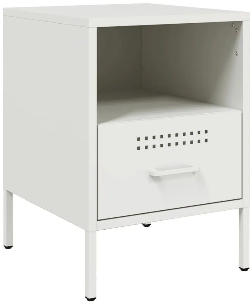 vidaXL Κομοδίνα 2 τεμ. Λευκές 36x39x50,5 εκ. Χάλυβα