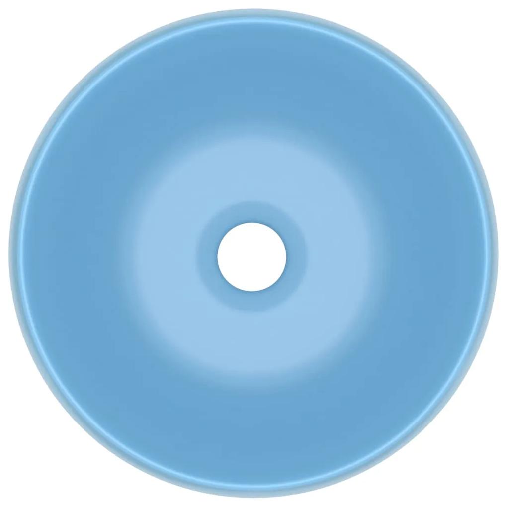 vidaXL Νιπτήρας Πολυτελής Στρογγυλός Γαλάζιο Ματ 40 x 15 εκ. Κεραμικός