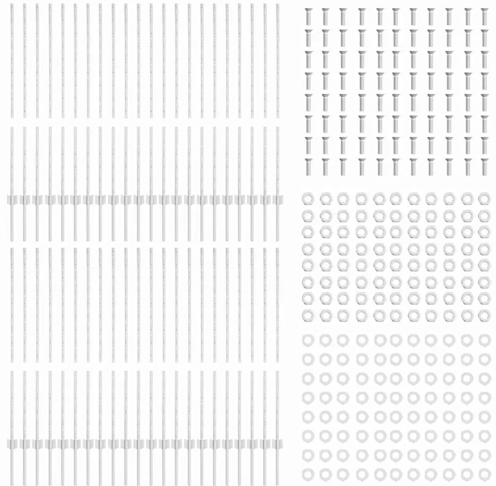 vidaXL Πό posts φράχτη 88 pcs Ασημί 160 cm Ατσάλι