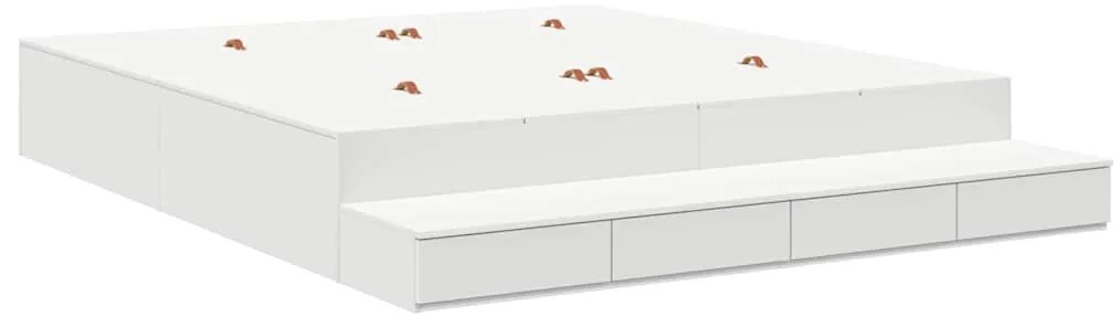 vidaXL Κρεβάτι με αποθηκευτικό χώρο Λευκό 236.5 x 200 x 31.5 εκατοστά