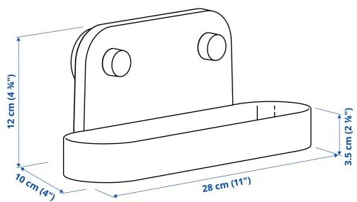 ÖBONÄS ράφι τοίχου με βεντούζα, 28 cm 004.988.96