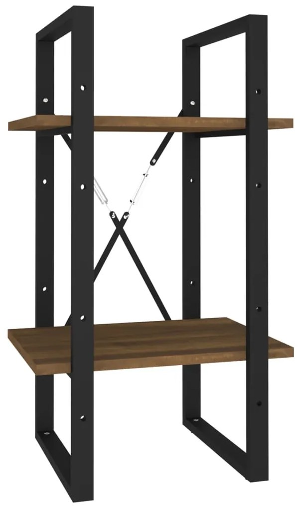 vidaXL Βιβλιοθήκη με 2 Ράφια Καφέ Δρυς 40x30x70 εκ. Επεξεργ. Ξύλο