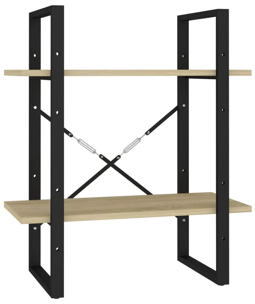 vidaXL Βιβλιοθήκη με 2 Ράφια Sonoma Δρυς 60 x 30 x 70 εκ. Επεξ. Ξύλο