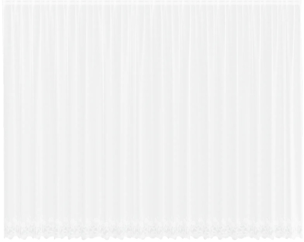 vidaXL Κουρτίνα Δαντέλας με κουρτίνες Floral Λευκό 600 x 280 εκ. Πολυεστέρας